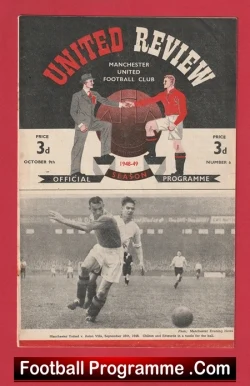 Manchester United v Charlton Athlertic 1948 - Man Utd 1940's - football programme