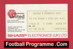 Manchester United v Coventry City 1979 - FA Cup Football Ticket - football memorabilia