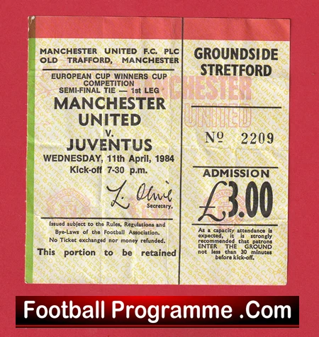 Manchester United v Juventus 1984 - Football Match Ticket Juve - Image 2