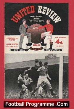 Manchester United v Leeds United 1956 - Man Utd - football programme