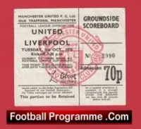 Manchester United v Liverpool 1976 – Match Ticket