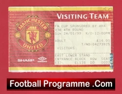 Manchester United v Liverpool 1999 - Match Ticket FA Cup Treble Season - football memorabilia