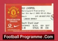 Manchester United v Liverpool 2003 – Football Ticket