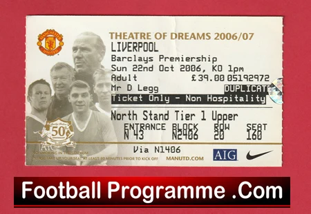 Manchester United v Liverpool 2006 - Football Ticket - Image 2