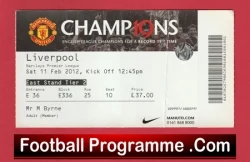 Manchester United v Liverpool 2012 - Football Match Ticket - football memorabilia
