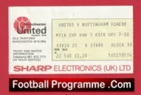 Manchester United v Nottingham Forest 1978 – Football Ticket League Cup