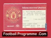 Manchester United v Nottingham Forest 1998 Treble Season Ticket