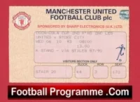 Manchester United v Stoke City 1993 – Ticket League Cup