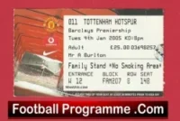 Manchester United v Tottenham 2005 – Match Ticket