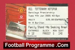 Manchester United v Tottenham 2005 - Match Ticket - football memorabilia