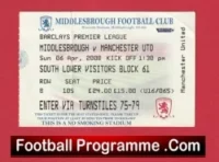 Middlesbrough v Manchester United 2008 – Football Ticket