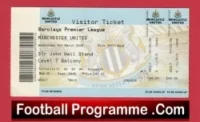 Newcastle United v Manchester United 2009 – Match Ticket