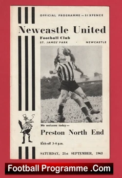 Newcastle United v Preston North End 1963 - football programme