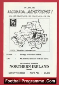 Northern Ireland Football Fanzine Arconda Armstrong 1994