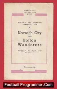 Norwich City v Bolton Wanderers 1949 – Norfolk Charities Cup