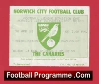 Norwich City v Manchester United 1983 – Match Ticket