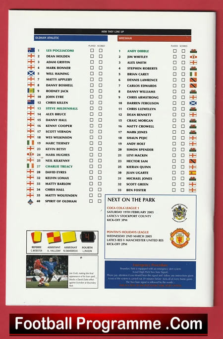 Oldham Athletic v Wrexham 2005 - Trophy Cup Final 1st Leg - Image 3