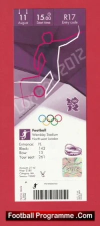Olympics football Brazil v Mexico 2012 – Olympic Final Ticket Wemley