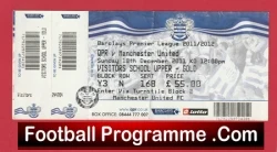 Queens Park Rangers v Manchester United 2011 - Football Ticket QPR - football memorabilia