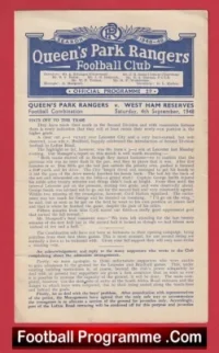 Queens Park Rangers v West Ham United 1948 – 1940s Reserves