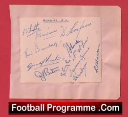 Reading Football Club Multi Autographed Signed Sheet 1950 - 1951 - football programme