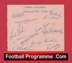 Reading Football Club Multi Autographed Signed Sheet 1949 - 1950 - football programme