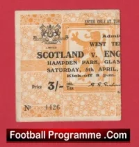 Scotland v England 1952 – Football Ticket