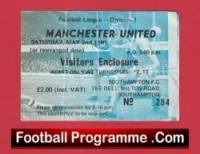 Southampton v Manchester United 1981 – Match Ticket