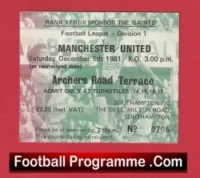Southampton v Manchester United 1981 – Old Football Ticket