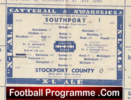 Southport v Stockport County 1949 - 1940s Programmes - Image 3