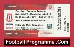 Stoke City v Manchester United 2015 - Football Ticket - football memorabilia