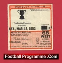 Tottenham Hotspur v Liverpool 1982 – League Cup Final Ticket