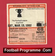 Tottenham Hotspur v Liverpool 1982 – League Cup Final Ticket