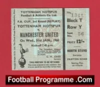 Tottenham Hotspur v Manchester United 1968 – Ticket FA Cup Replay