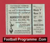 Tottenham Hotspur v Manchester United 1968 – Ticket FA Cup Replay