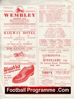 Wembley v Dagenham 1959 - football programme