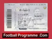 West Bromwich Albion v Manchester United 2009 – Football Ticket