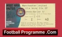 West Ham United v Manchester United 2007 – Football Ticket