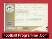 Wigan Athletic v Manchester United 2009 – Football Ticket