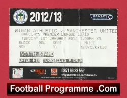 Wigan Athletic v Manchester United 2013 - Football Ticket - football memorabilia