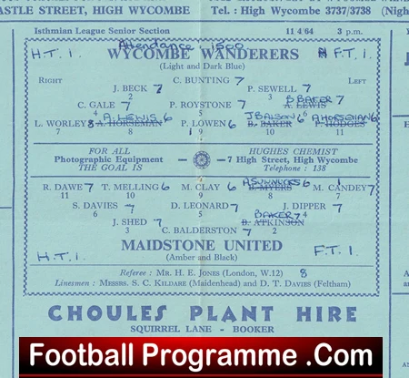 Wycombe Wanderers v Maidstone United 1963 - Image 3