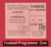 Manchester United v Liverpool 1970’s – Football Ticket 1970s