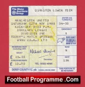 Derby County v Manchester United 1988 – Football Ticket