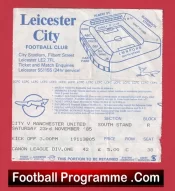 Leicester City v Manchester United 1985 – Match Day Ticket