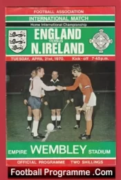 England v Northern Ireland 1970 – 100th Cap Bobby Charlton + George Best
