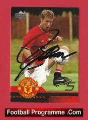 Manchester United Ronny Johnsen Autographed Signed Football Card Man Utd