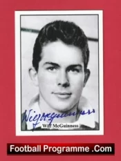 Manchester United Wilf McGuinness Autograph Signed Football Card Man Utd