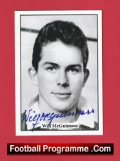 Manchester United Wilf McGuinness Autograph Signed Football Card Man Utd