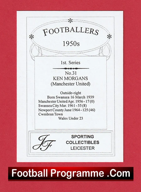 Manchester United Ken Morgans Autograph Signed Football Card Man Utd - Image 3