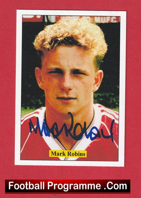 Manchester United Mark Robins Autograph Signed Football Card Man Utd - Image 2